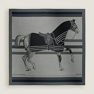 Cheval a la Couverture Spirale scarf 100 - Blue | Hermès USA